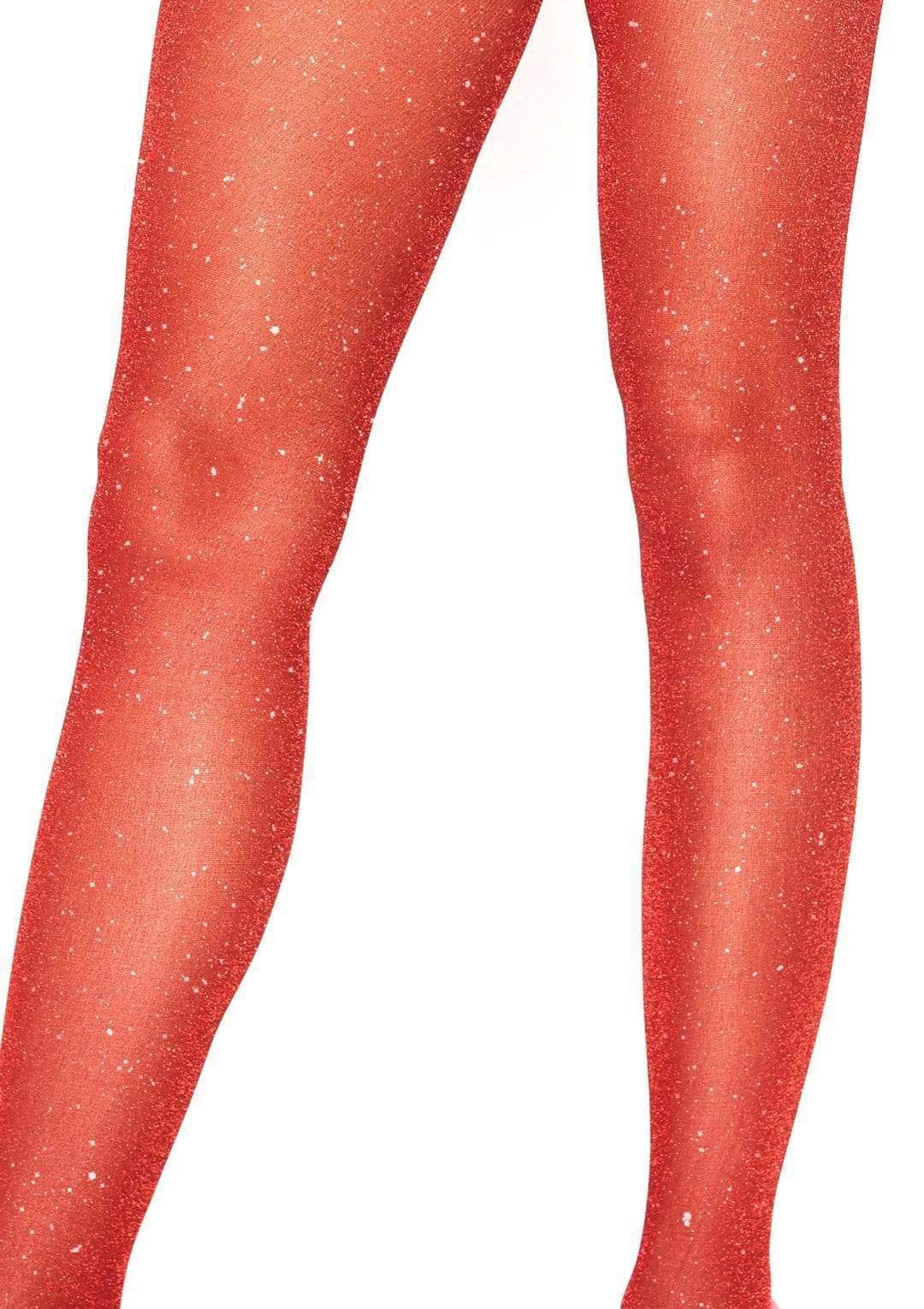SInFpC6n7bNYg8cZ59Iz5FuomcI0KPjX Lurex Shimmer Tights - One Size - Red - Image 1