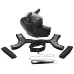 Full Pup Arsenal Set Neoprene Puppy Hood, Chest Harness, Collar With Leash and Arm Band - Black - Image 6