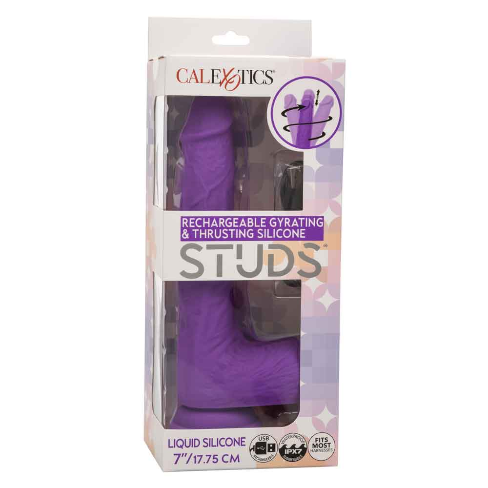 SR8qcowVgS76kHUHN0QEKPKyGvPfdp1u Rechargeable Gyrating and Thrusting Silicone Studs - Purple - Image 1