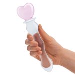 8 Inch Sweetheart Glass Dildo - Pink/clear - Image 4