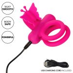 Silicone Rechargeable Dual Butterfly Ring - Pink - Image 8