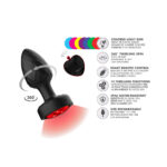 Twila Twirling Smoke Gem Light Up Vibrating Plug With Blk Heart Remote - Image 6