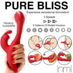 Rabbit Flick Flicking Silicone Rabbit Vibrator - Red - Image 5