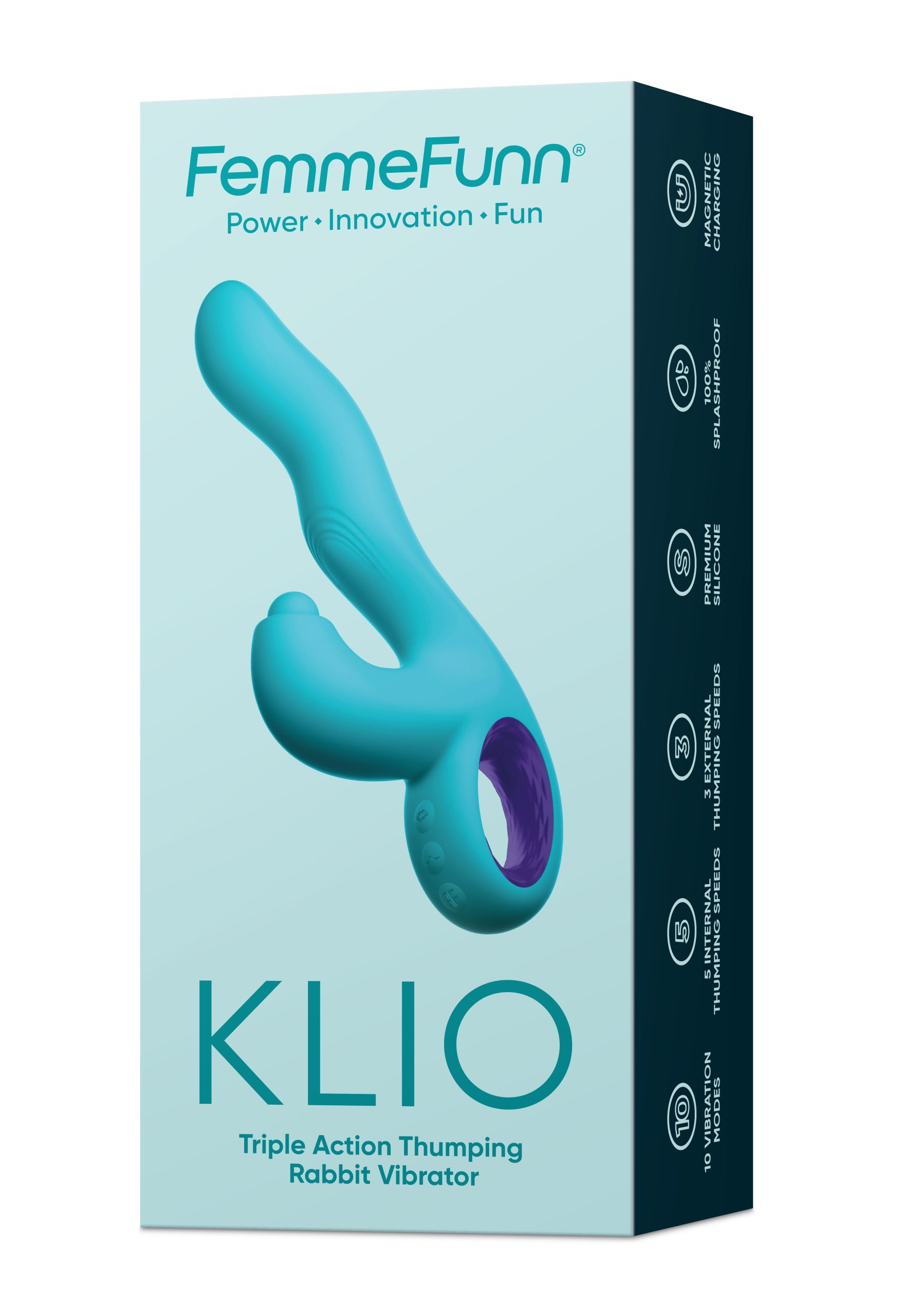 T54ygPsWqQOV0ZvrHidJHWKxxvfoGjo3 Klio Triple Action Thumping Rabbit Vibrator - Turquoise - Image 1
