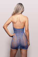 When Stars Align Rhinestone Halter Dress - Os - Blue - Image 3