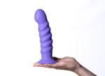Kendall Silicone Dong Swirled Satin Finish - Neon Purple - Image 4