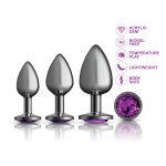 Purple Round Gem Anal Trainer Kit - Gunmetal - Image 5