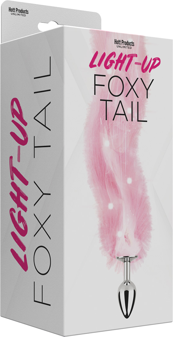 TrksDfF7uVKVM3CgK7lH4GK0CPDNAqTc Foxy Tail - Light Up Faux Fur Butt Plug - Pink Plug - Pink - Image 1