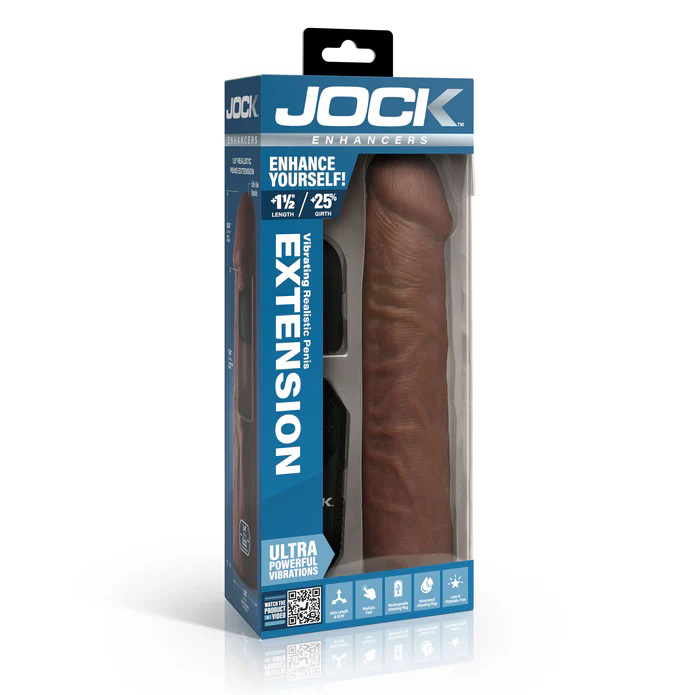 U04N4OBA Jock Vibrating Penis Extension with Remote - Dark - Image 1