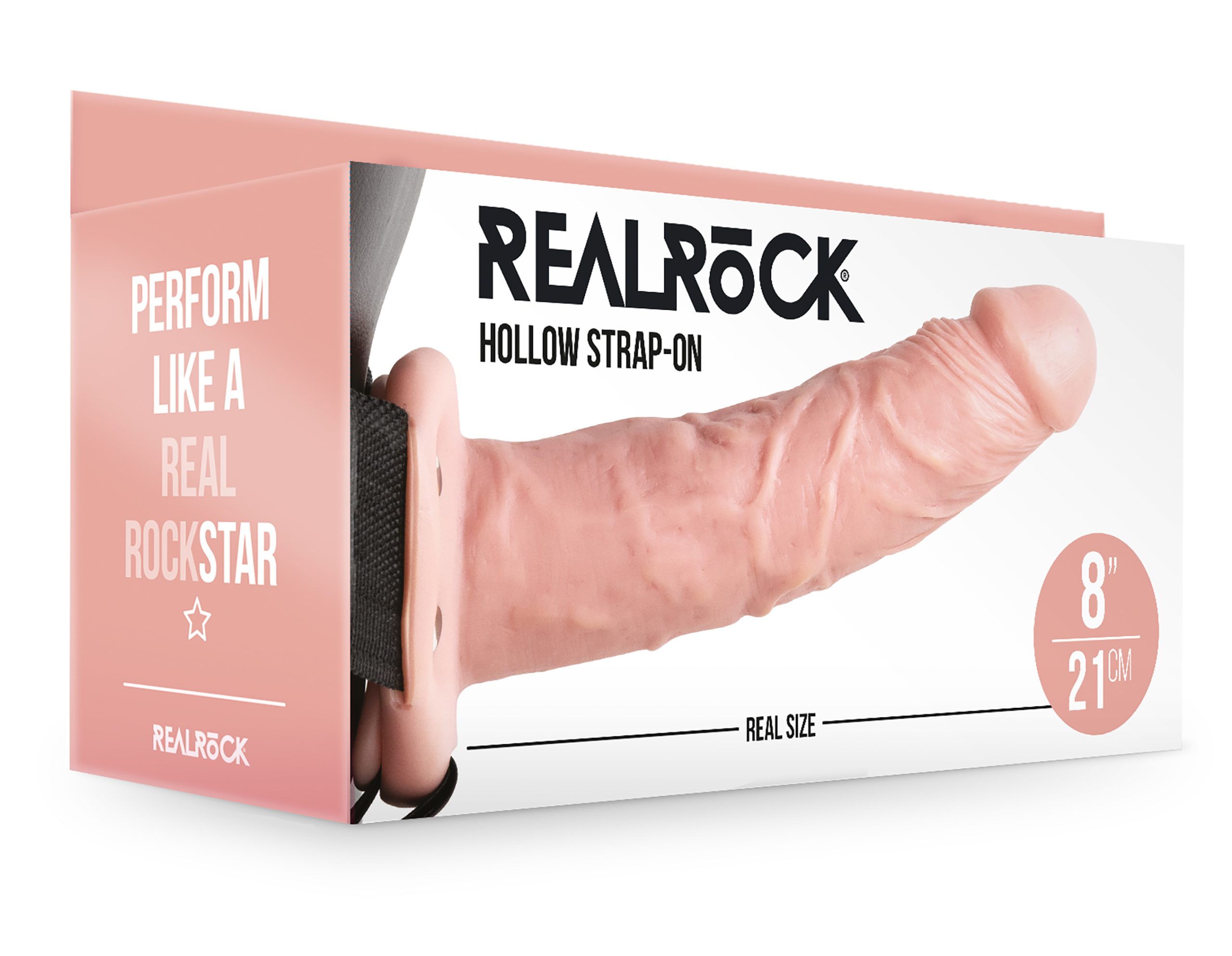 UZAqhWSaViIOq3ZH6FqdNSWoJVhA5pBP Hollow Strap-on Without Balls 8 Inch - Flesh - Image 1