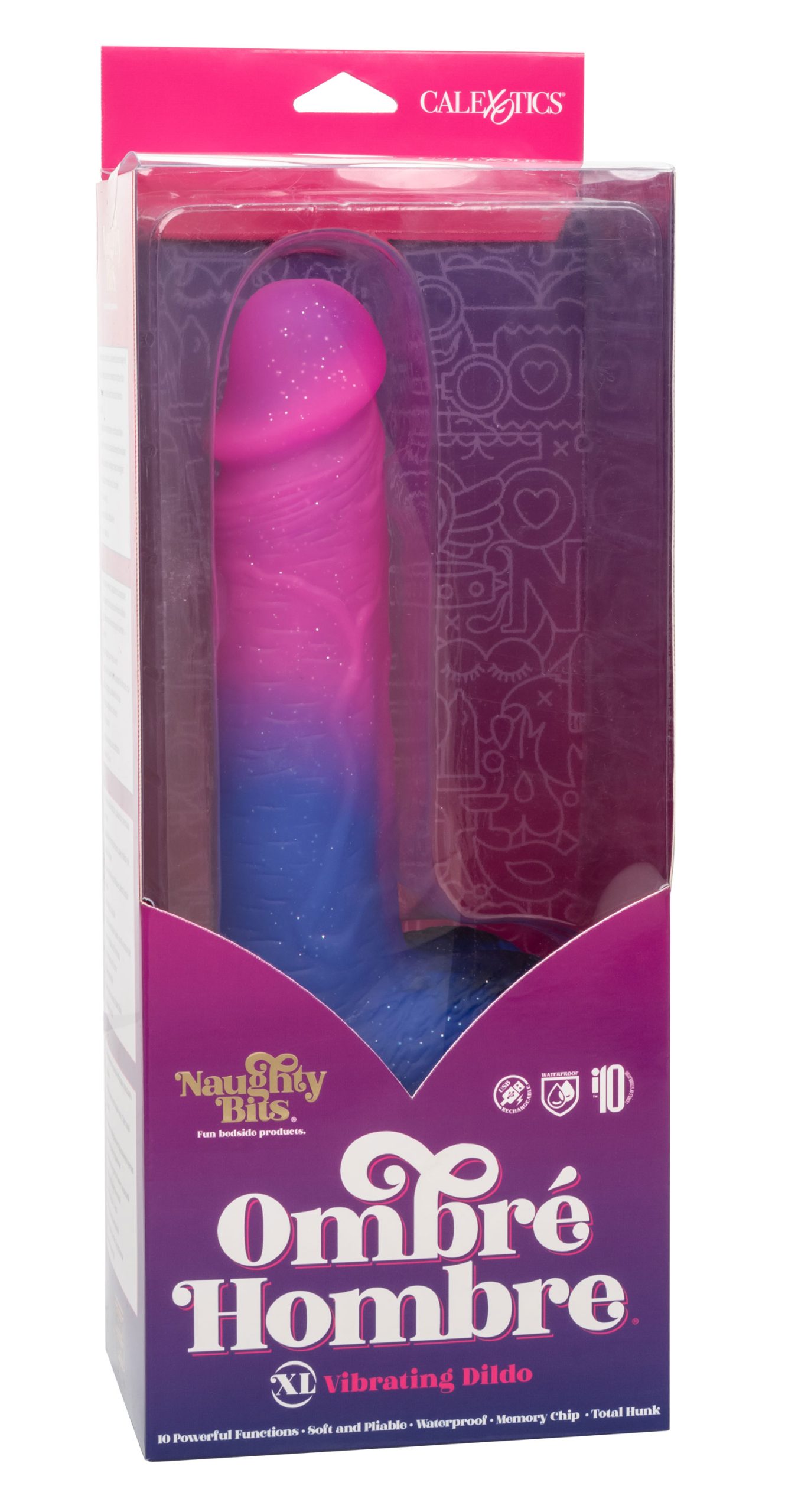 UsEzu4ElYaP6Xde72B5wHo0o3EoMUiE4 Naughty Bits Ombre Hombre XL Vibrating Dildo - - Pink/purple - Image 1