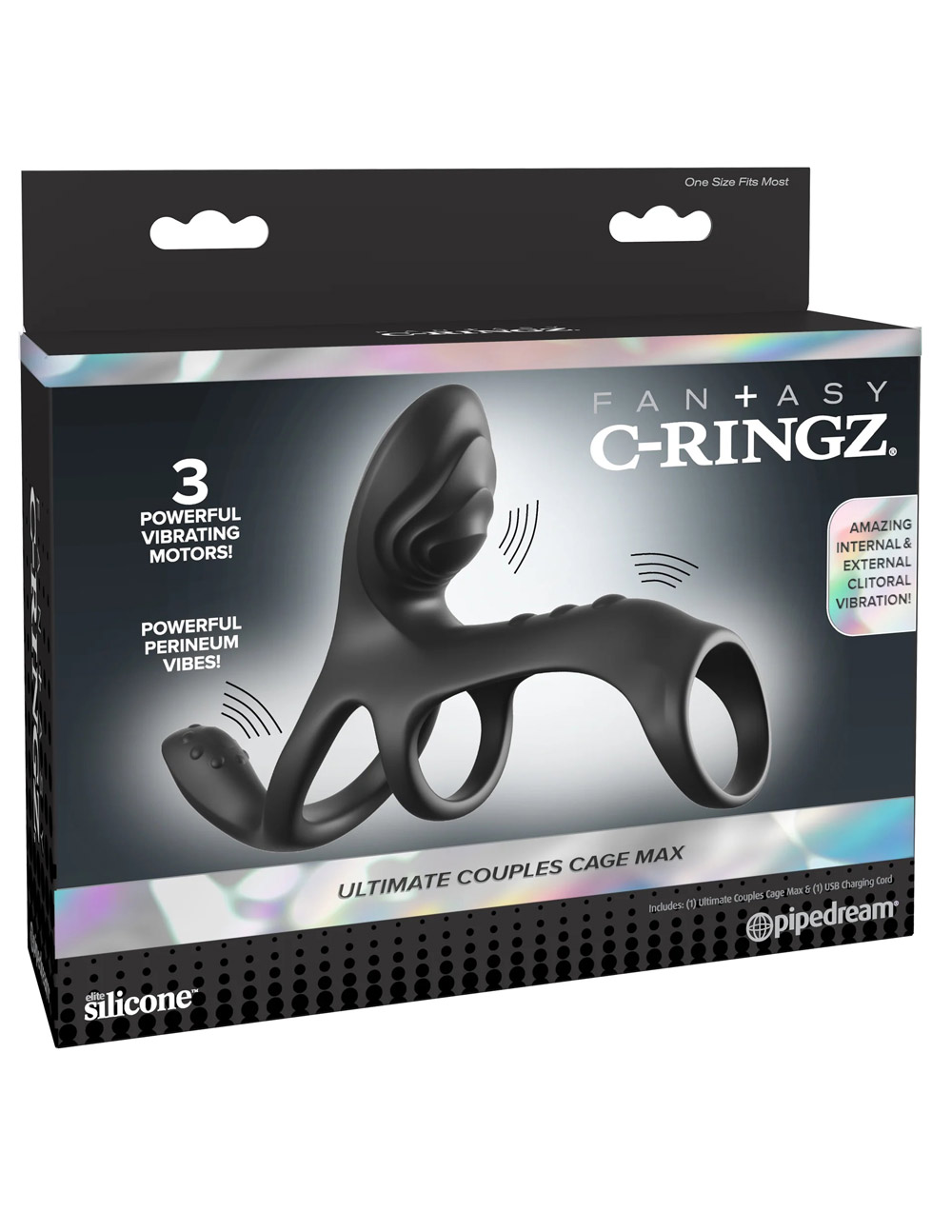 V0q1OLx4 Fantasy C-Ringz Ultimate Couples Cage Max - Black - Image 1