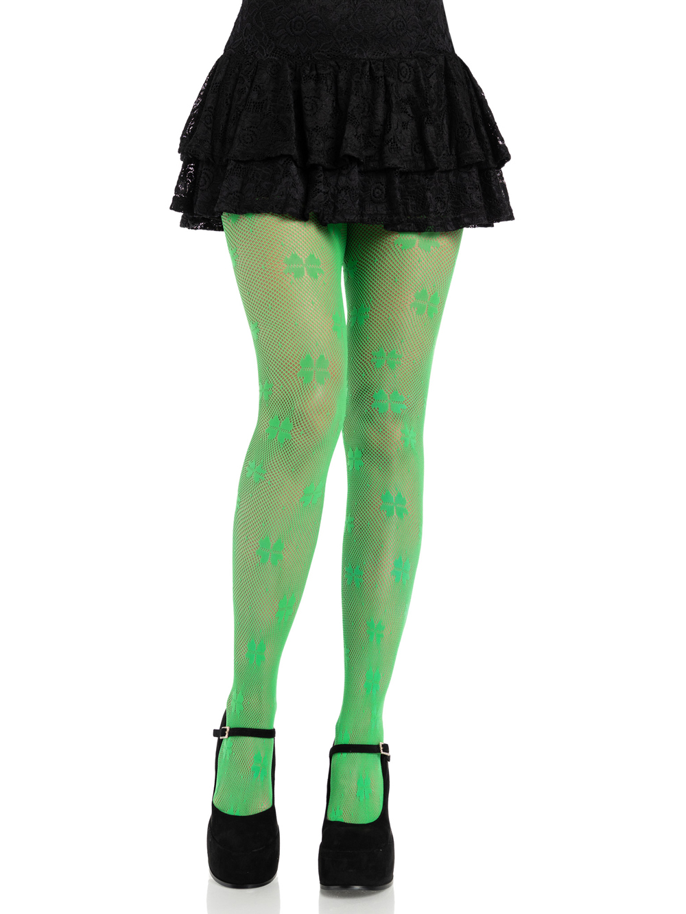 V83E0Hlz Clover Net Tights - Os - Green - Image 1