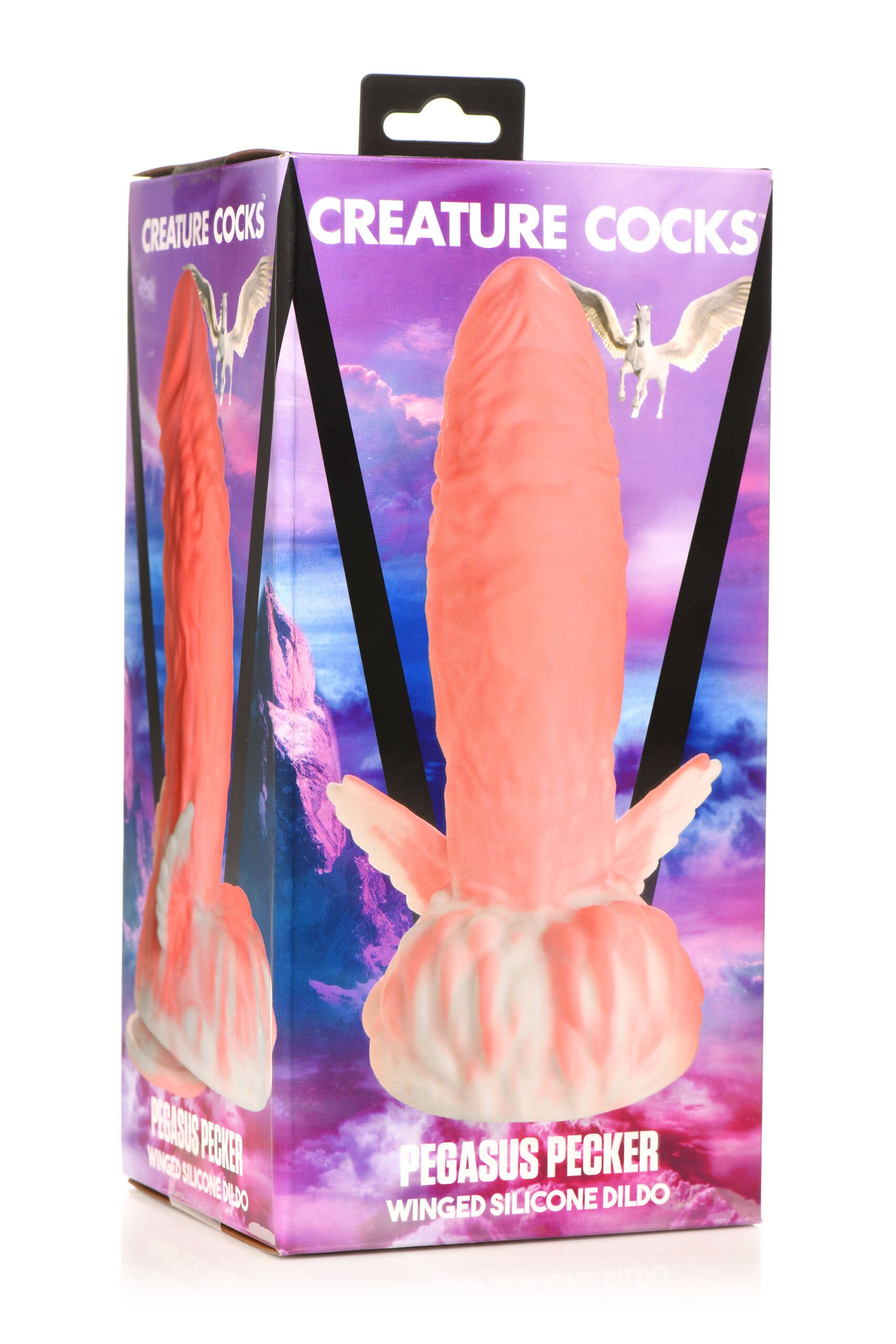 V97YUkxcaV4WXs1Z7VMT0qZoDUnAx5ft Pegasus Pecker Winged Silicone Dildo - Pink/white - Image 1