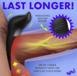 Vibrating Silicone Cock Ring - Black - Image 4