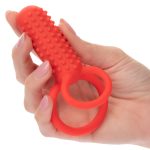 Silicone Rechargeable Vertical Dual Enhancer - Red - Image 10