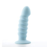 Paris Silicone Ribbed Dong - Blue - Image 2