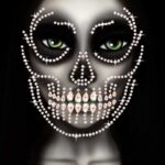 Glow in the Dark Skull Face Jewels Sticker