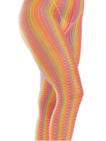 Rainbow Crochet Net Tights - One Size - Multicolor - Image 5