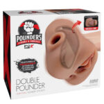 Pdx Plus Double Pounder Vibrating Squeeze Stroker - Brown