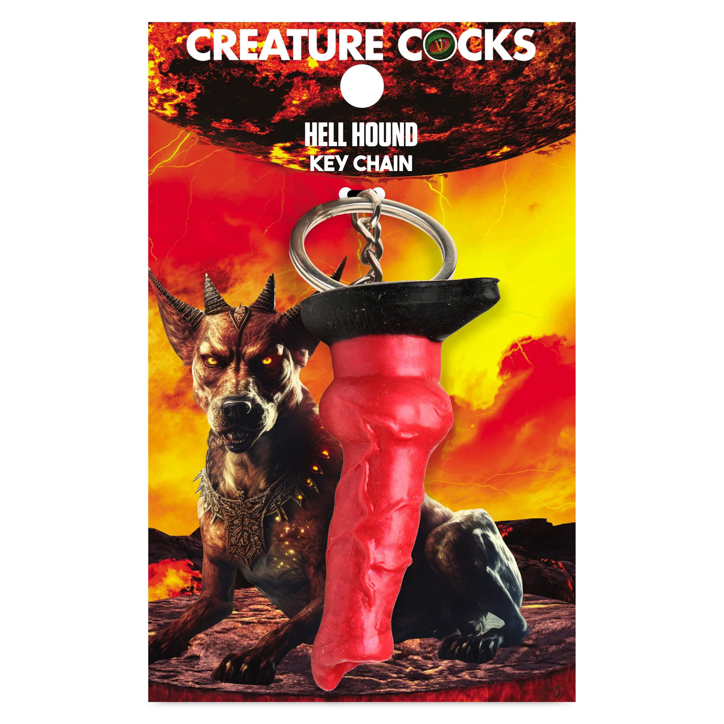 VnVohsraExVmbAqgvpOjDe025NvMaYmj Hell Hound Keychain - Red - Image 1