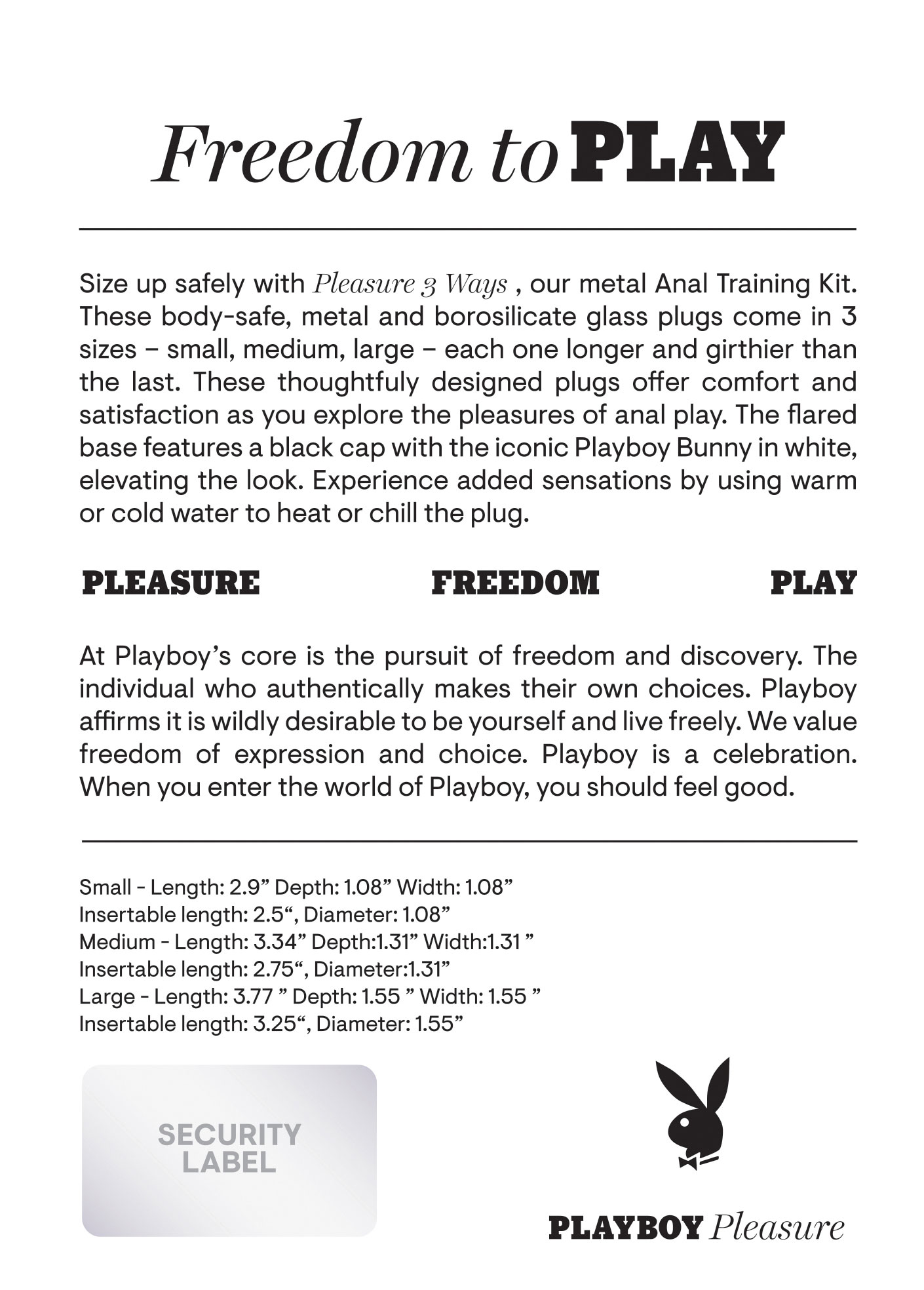 WKszYkjHdoQ8grfpx5OJxmjrlTppztYL Playboy Pleasure - Pleasure 3 Ways - Butt Plug - Hematite - Image 1