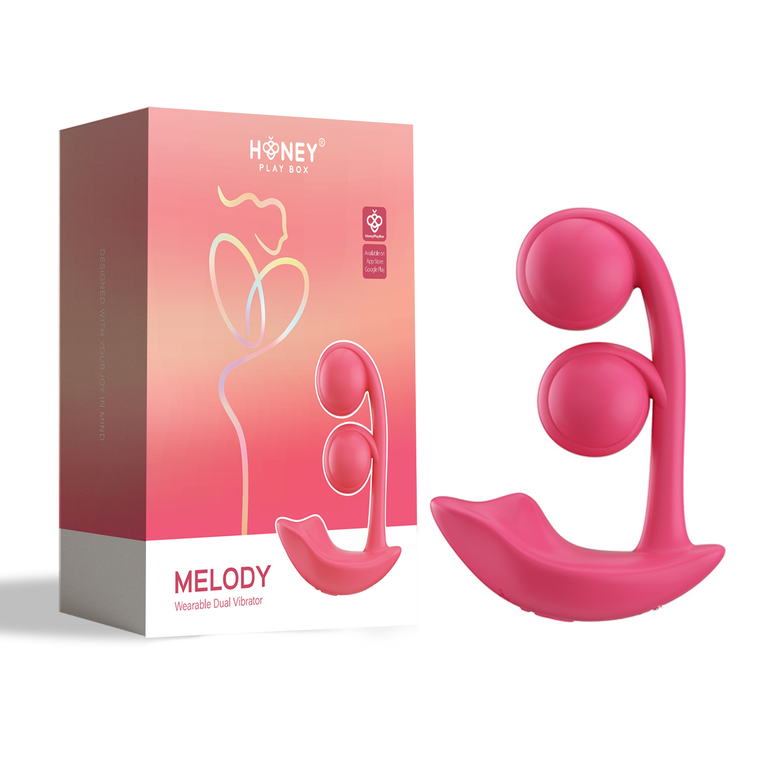 WMxEpoCu Melody Wearable Dual Vibrator - Pink - Image 1