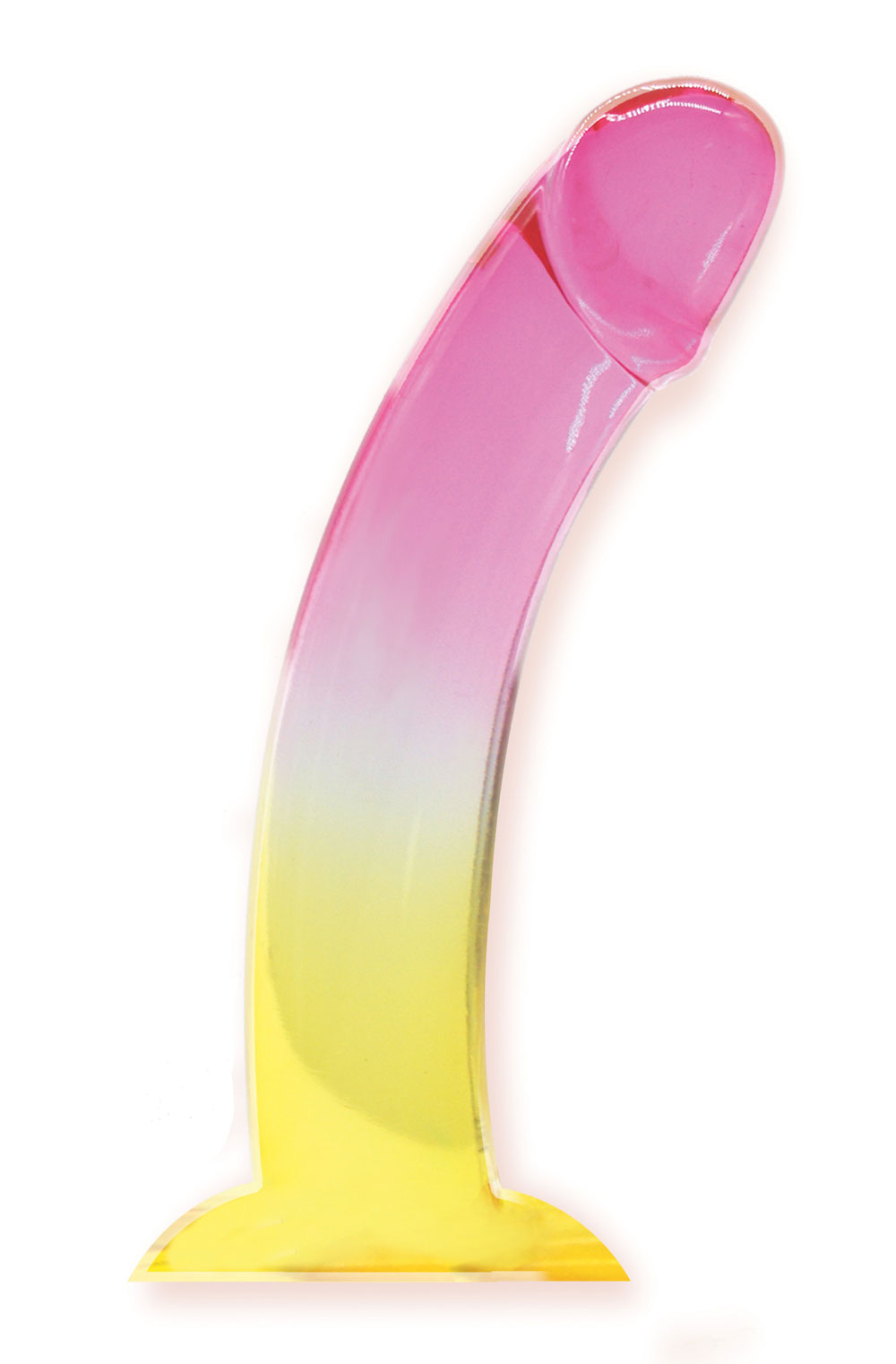 WWlG7hHQYU7NuyUlsdvRt4y0LcCYTsiz Shades, 8.25" Smoothie Jelly Tpr Gradient Dong - Pink and Yellow - Image 1
