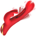 Rabbit Flick Flicking Silicone Rabbit Vibrator - Red - Image 2
