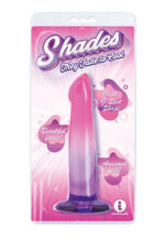 Shades, 6.25" G-Spot Jelly Tpr Gradient Dong - Pink and Purple - Image 2