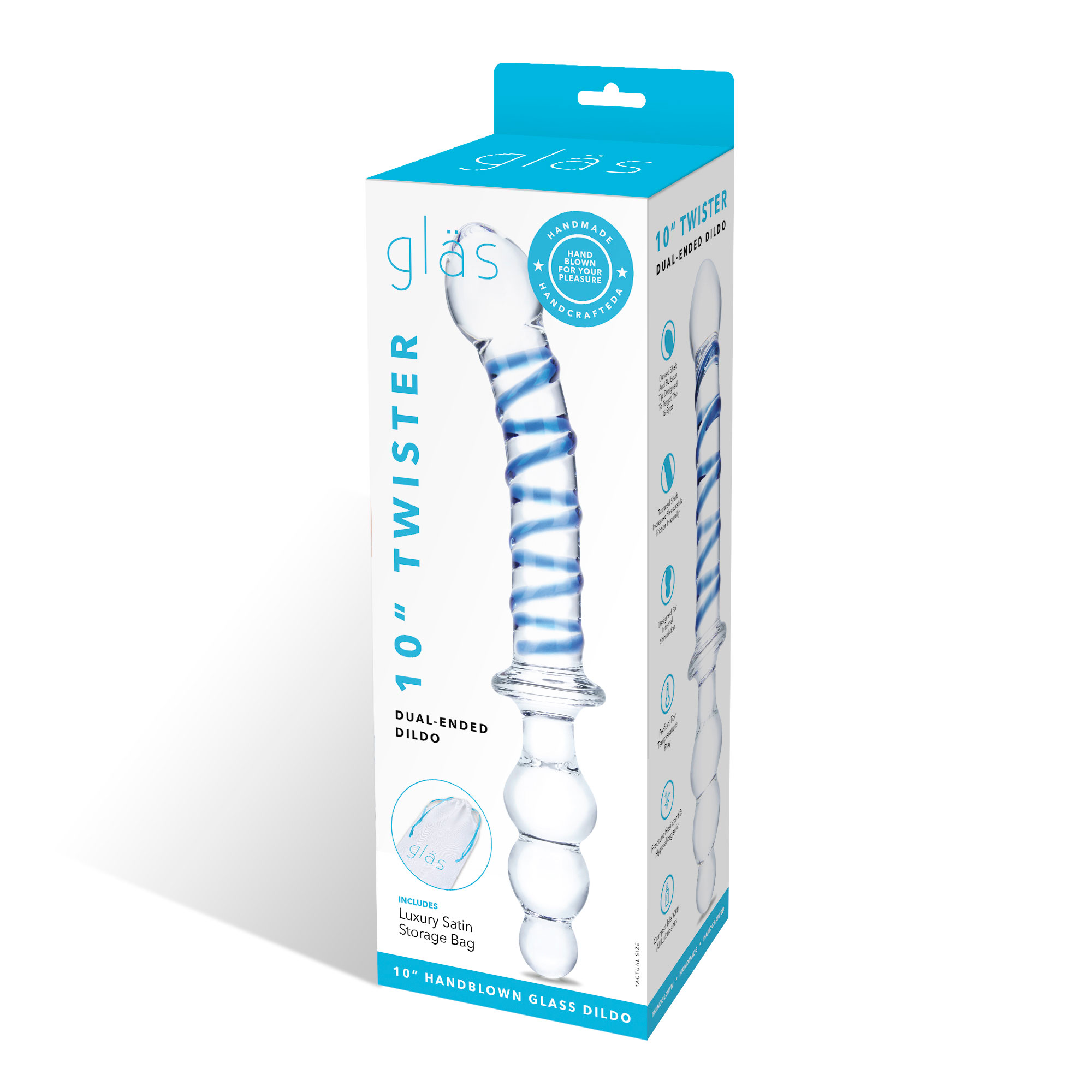 X1MfTvgbrBJPcrPs6SPvq2ZAqcKWW4Nk 10 Inch Twister Dual-Ended Dildo - Clear/blue - Image 1