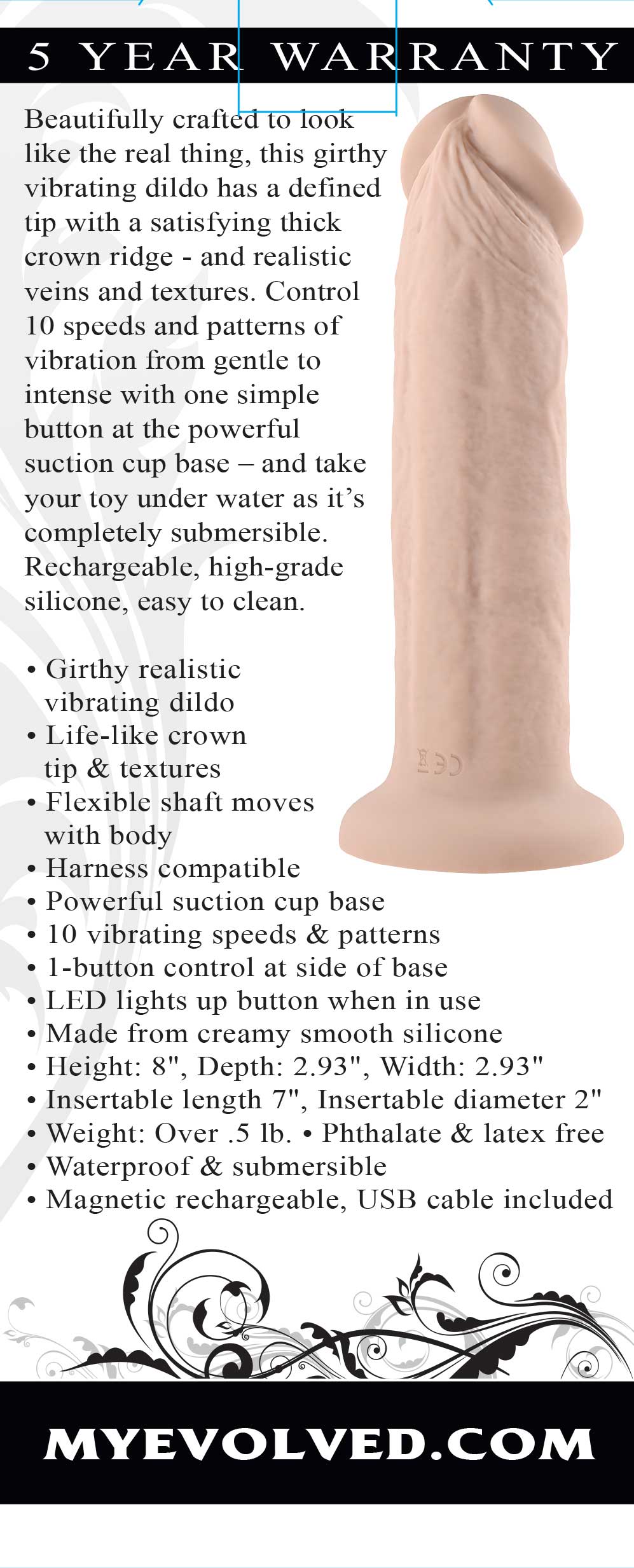 XF47h9k73QDGwTbwqHgEcn28enwwIIK9 7 Inch Girthy Vibrating Dong - Light - Image 1
