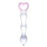 8 Inch Sweetheart Glass Dildo - Pink/clear - Image 3