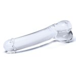 7 Inch Realistic Curved Glass G-Spot Dildo - Clear - Image 2