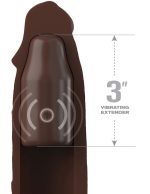 Fantasy X-Tensions Elite 9 Inch Sleeve Vibrating 3 Inch Plug With Remote - Brown - Image 2