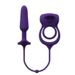 Humper Rechargeable Dual C-Ring With Anal Plug - Purple - Image 3
