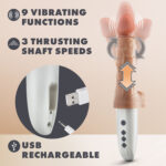 Dr. Skin Silicone - Dr. Hammer - 7 Inch Thrusting Dildo With Handle - Beige - Image 8