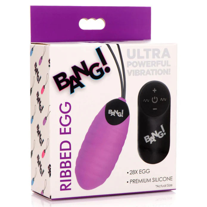Y9bD2obZ 28x Ribbed Silicone Egg - Purple - Image 1