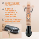 Dr. Skin Silicone - Dr. Knight - Thrusting Gyrating Vibrating Dildo - Beige - Image 7