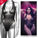 Radiance Deep v Body Suit - Queen - Black - Image 5