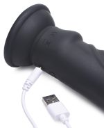 E-Stim and Vibrating Dildo With Remote - Black - Image 3