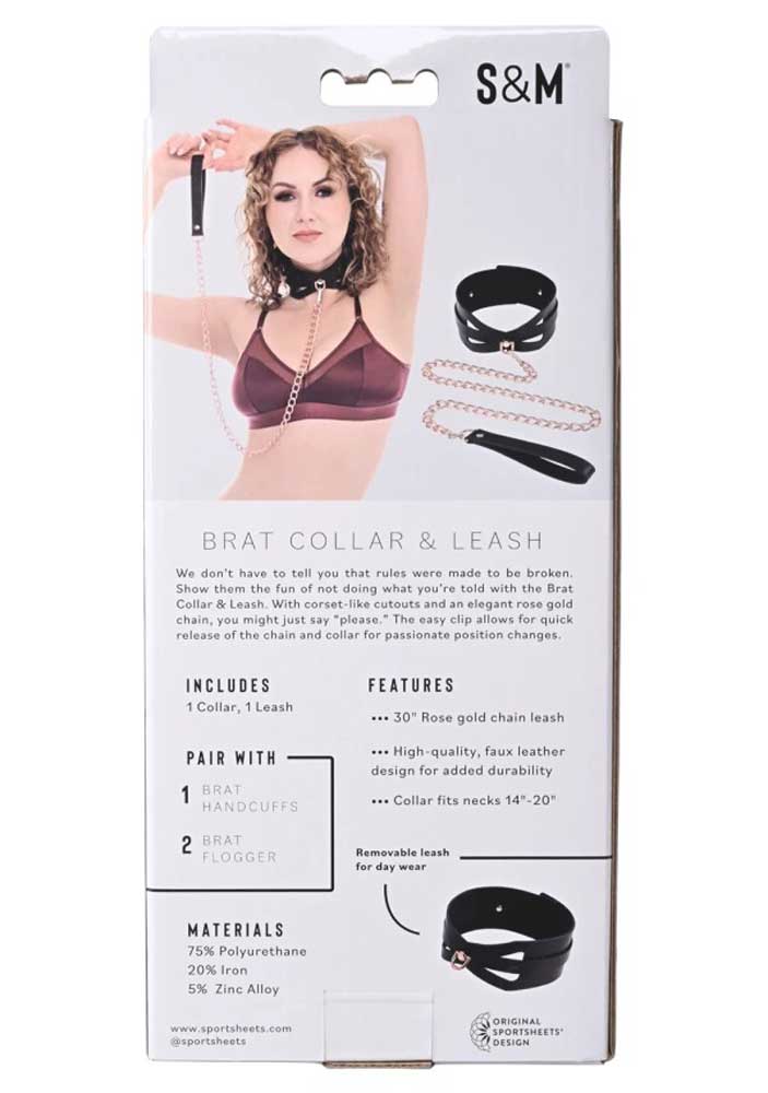 YsUKwVZcQwGILrAJXqe2Kgmtz2P0n4aJ Brat Collar and Leash - Black / Rose Gold - Image 1