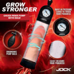 Pump Up Gauge Penis Pump With Bulb - Clear