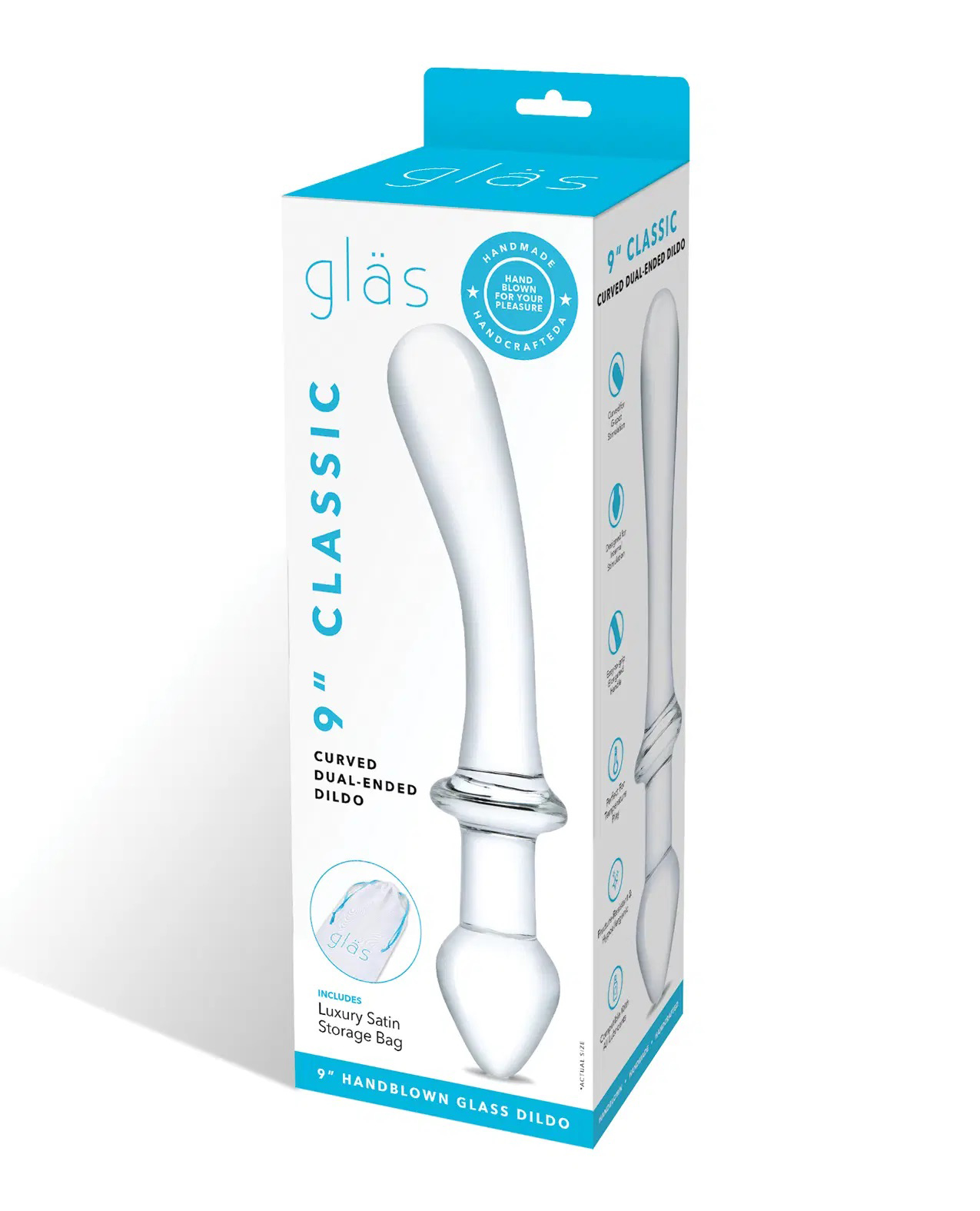 ZbWVRjxrzH1SEgHx9AdJx3vhxYrfSwwq 9 Inch Classic Curved Dual-Ended Dildo - Clear - Image 1