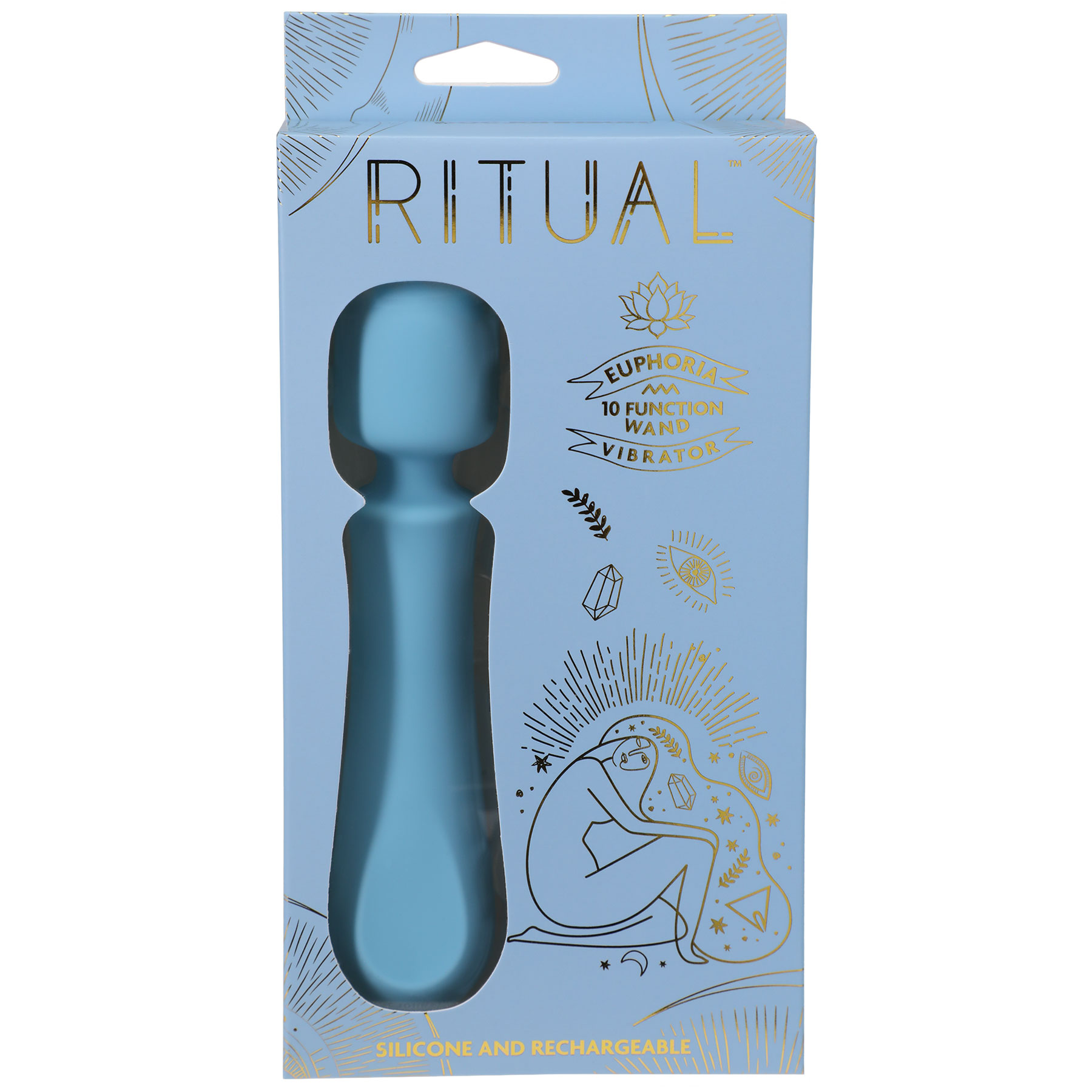 Zw8GpH4j7HF6SIx4nuNTh03rmp8kT6CV Ritual - Euphoria - Rechargeable Silicone Wand Vibe - Blue - Image 1