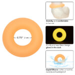 Alpha Glow-in-the-Dark Liquid Silicone Prolong Medium Ring - Orange - Image 5