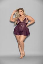 Shorty Babydoll - Queen Size - Plum - Image 2
