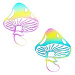 Rainbow Reflective Toadstool Nipple Cover Pasties - Image 2