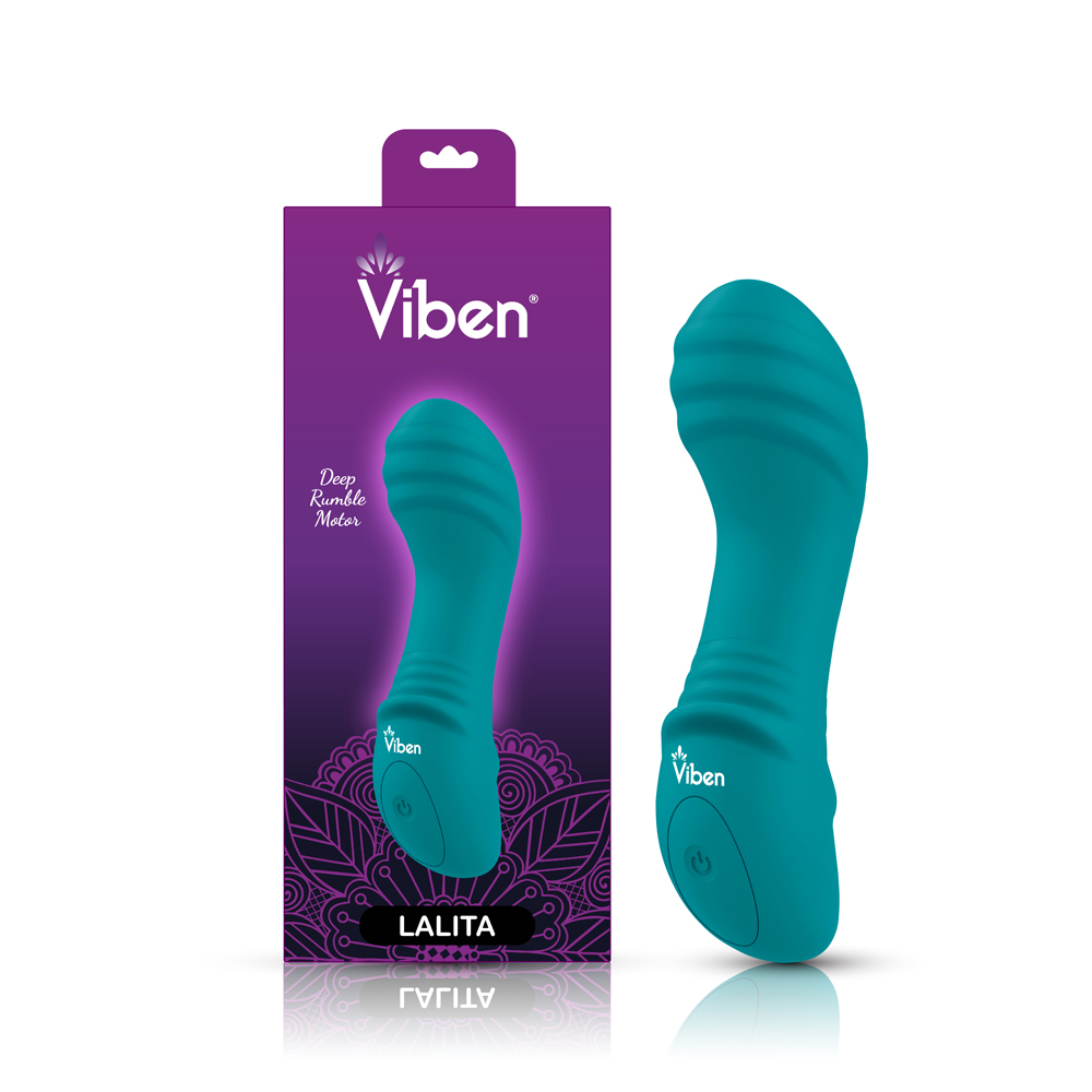 b76OLHSt Lalita Mini Pleasure Ridges G-Spot Vibe - Ocean - Image 1