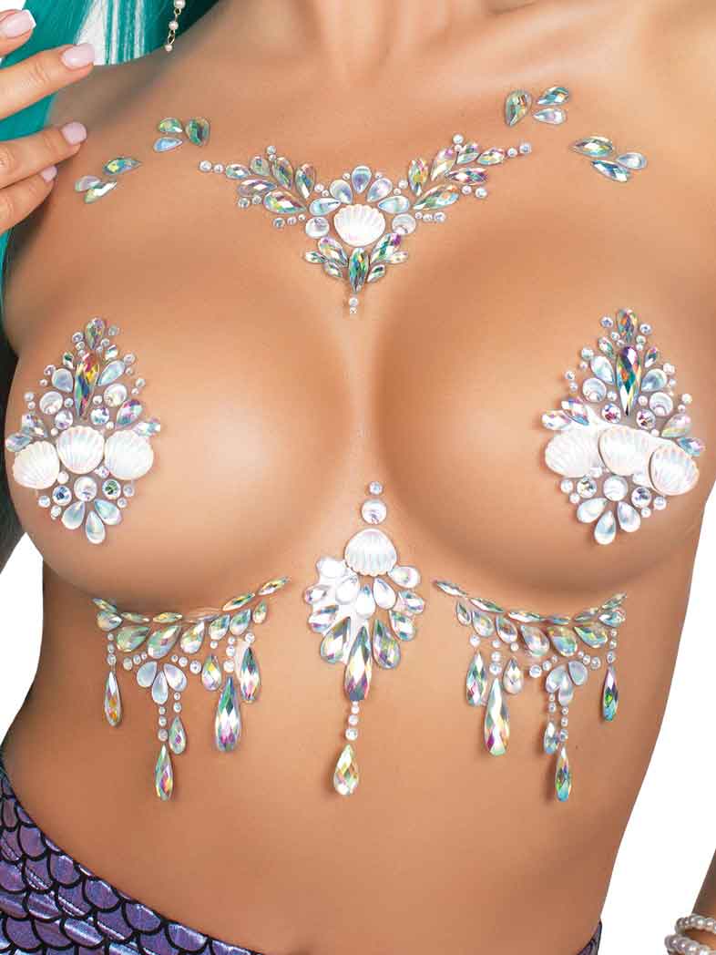 bFL1YVKvBm6EP7H3PxyvCb5Ysk1C4a7D Siren Adhesive Body Jewels Sticker - Clear - Image 1